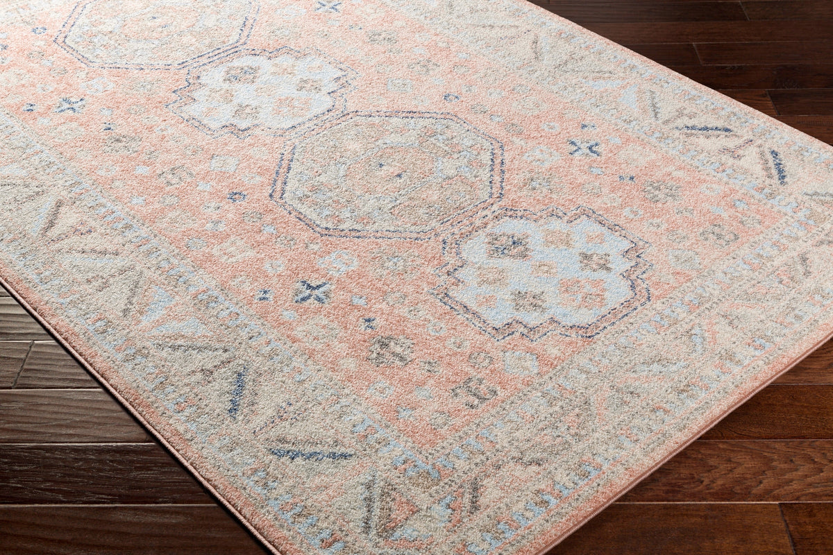 Surya Murat Mut-2303 Coral, Beige, Medium Gray, Tan Rugs.