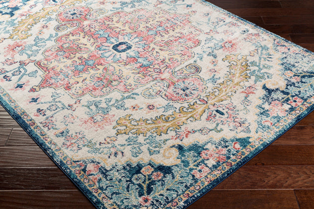 Surya Murat Mut-2321 Sky Blue, Garnet, Navy, Bright Yellow Rugs.