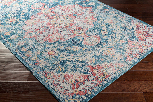 Surya Murat Mut-2322 Dark Blue, White, Bright Yellow, Bright Red Rugs.