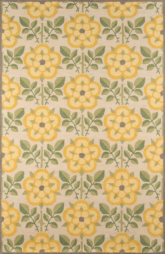 Momeni Newport Np-07 Yellow Floral / Country Area Rug