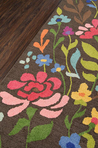 Momeni Newport Np-15 Brown Floral / Country Area Rug