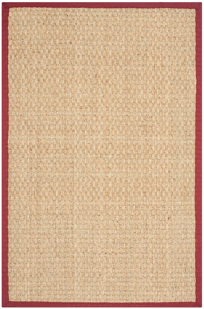 Safavieh Natural Fiber nf114d Natural / Red Rugs.