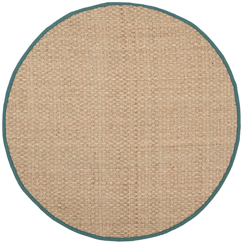 Safavieh Natural Fiber Nf114M Natural / Light Blue Rugs.