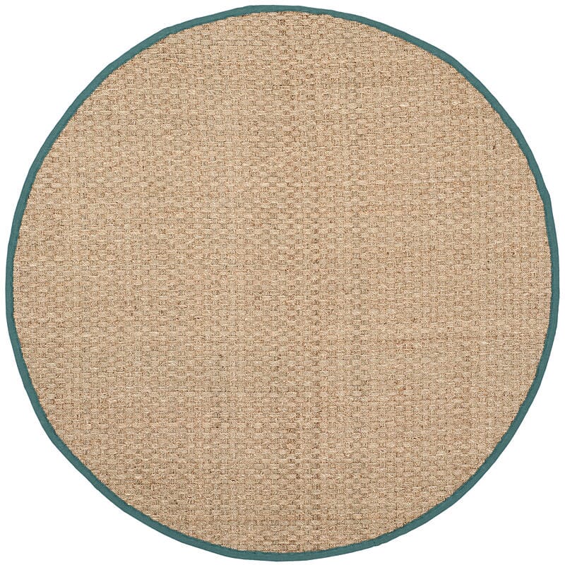 Safavieh Natural Fiber Nf114M Natural / Light Blue Rugs.