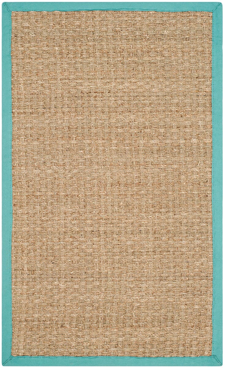 Safavieh Natural Fiber Nf114R Natural / Teal Rugs.