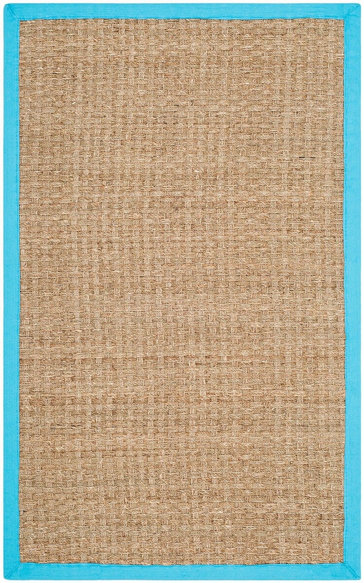 Safavieh Natural Fiber Nf114S Natural / Turquoise Rugs.