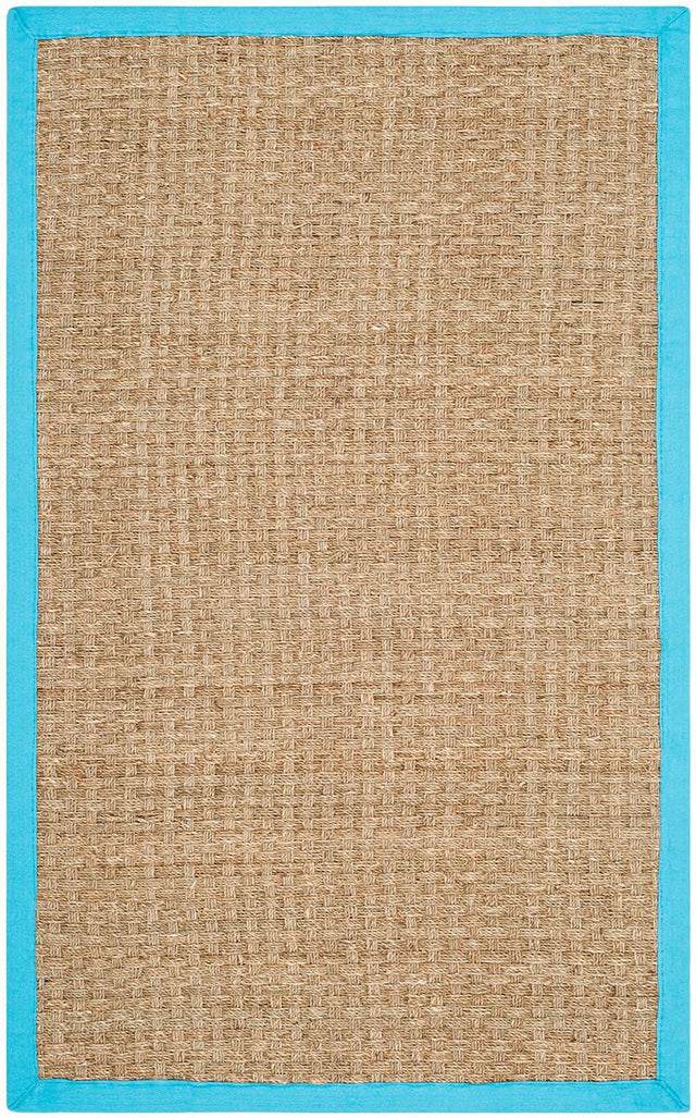 Safavieh Natural Fiber Nf114S Natural / Turquoise Rugs.