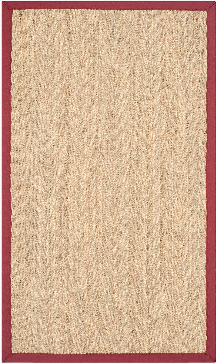 Safavieh Natural Fiber nf115d Natural / Red Rugs.