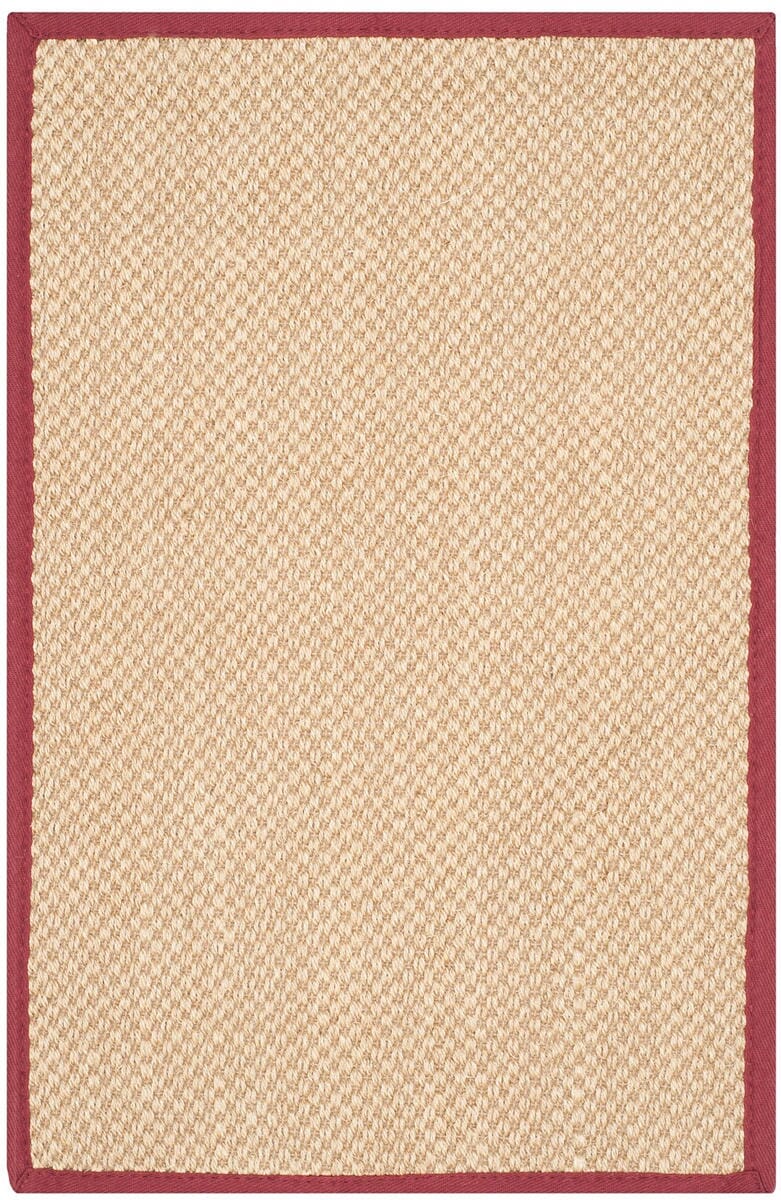 Safavieh Natural Fiber Nf141D Maize / Burgundy Rugs.