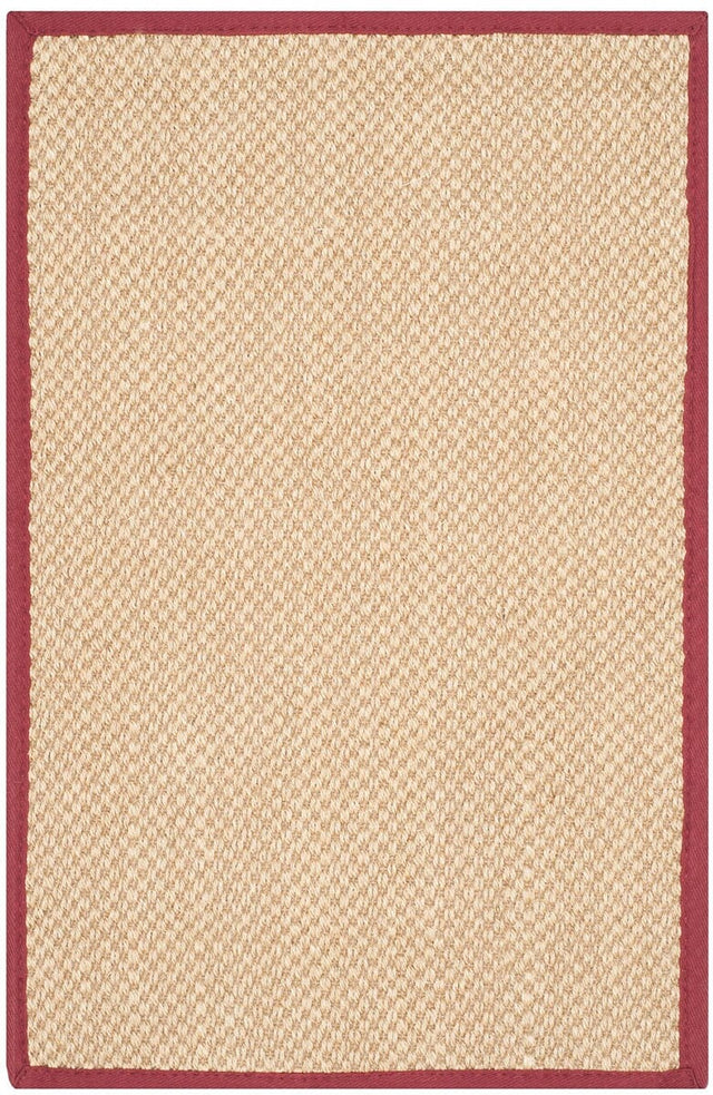 Safavieh Natural Fiber Nf141D Maize / Burgundy Rugs.