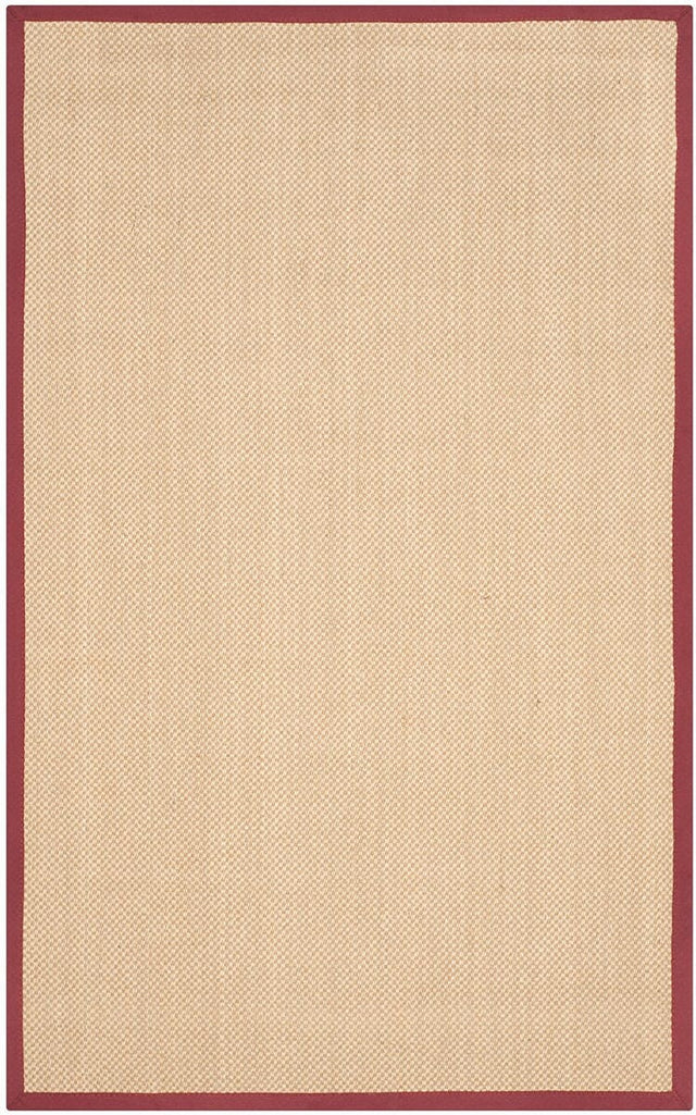 Safavieh Natural Fiber Nf141D Maize / Burgundy Rugs.