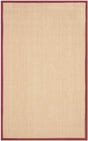 Safavieh Natural Fiber Nf141D Maize / Burgundy Rugs.