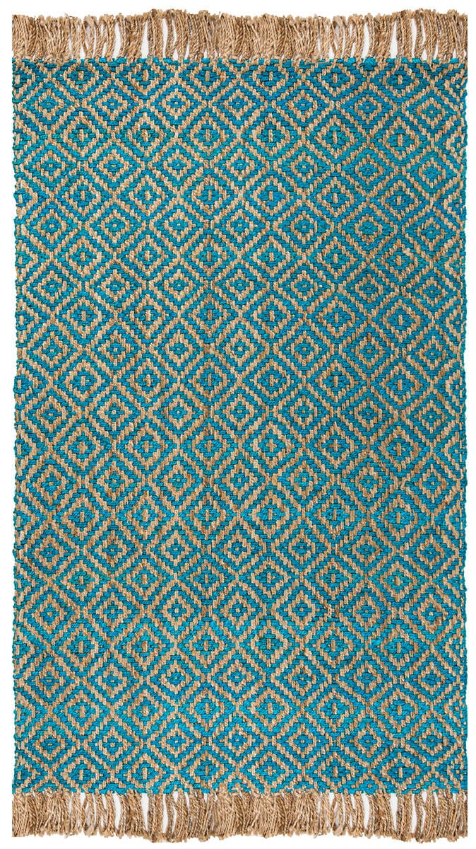 Safavieh Natural Fiber Nf266C Turquoise / Natural Rugs.