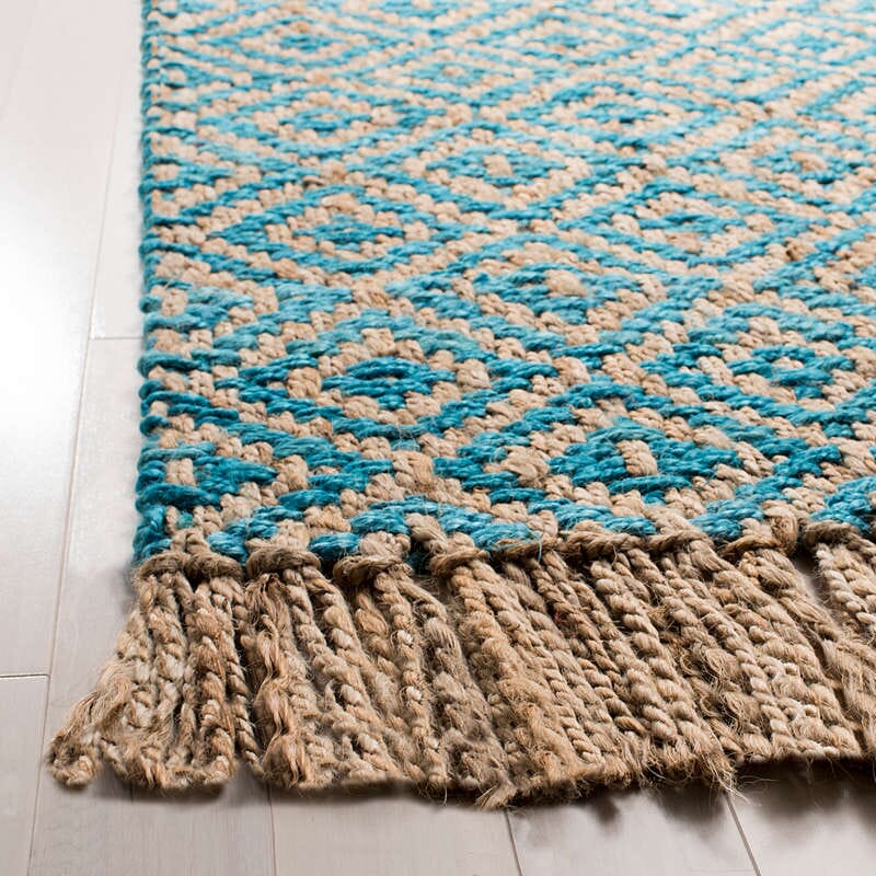 Safavieh Natural Fiber Nf266C Turquoise / Natural Rugs.
