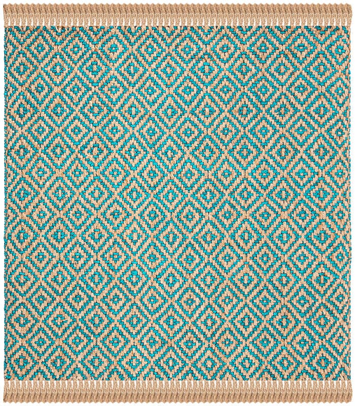 Safavieh Natural Fiber Nf266C Turquoise / Natural Rugs.