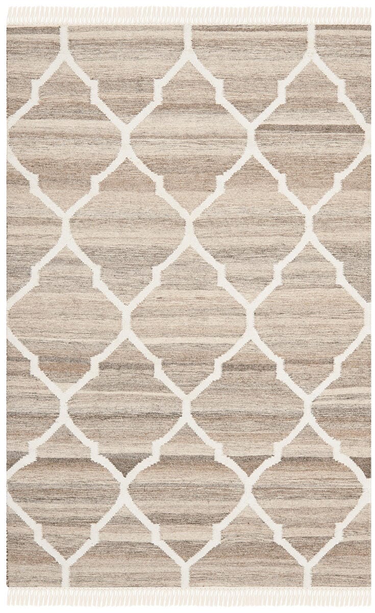Safavieh Natural Kilim Nkm317A Light Grey / Ivory Rugs.