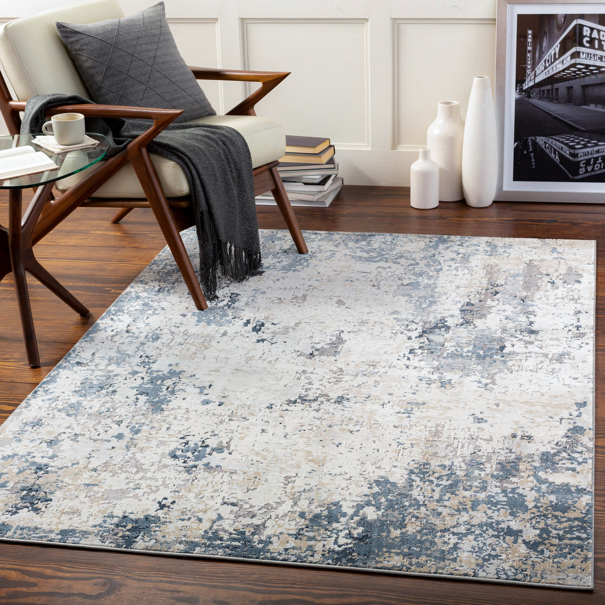 Surya Norland Nld-2300 Light Gray, Charcoal, Cream, Khaki Rugs.