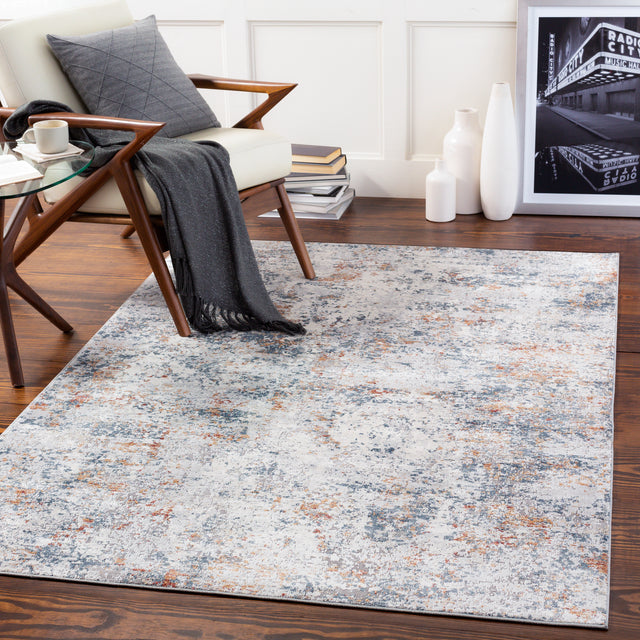 Surya Norland Nld-2305 Light Gray, Charcoal, Cream, Burnt Orange Rugs.