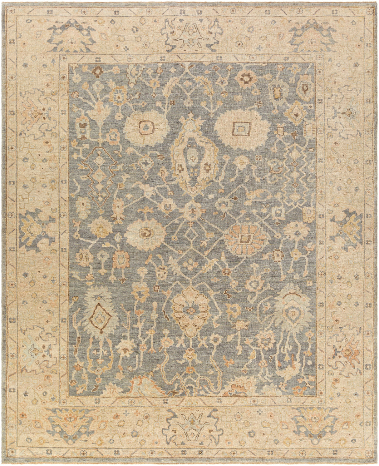 Surya Normandy Noy-8007 Teal, Medium Gray, Cream, Light Gray Rugs.