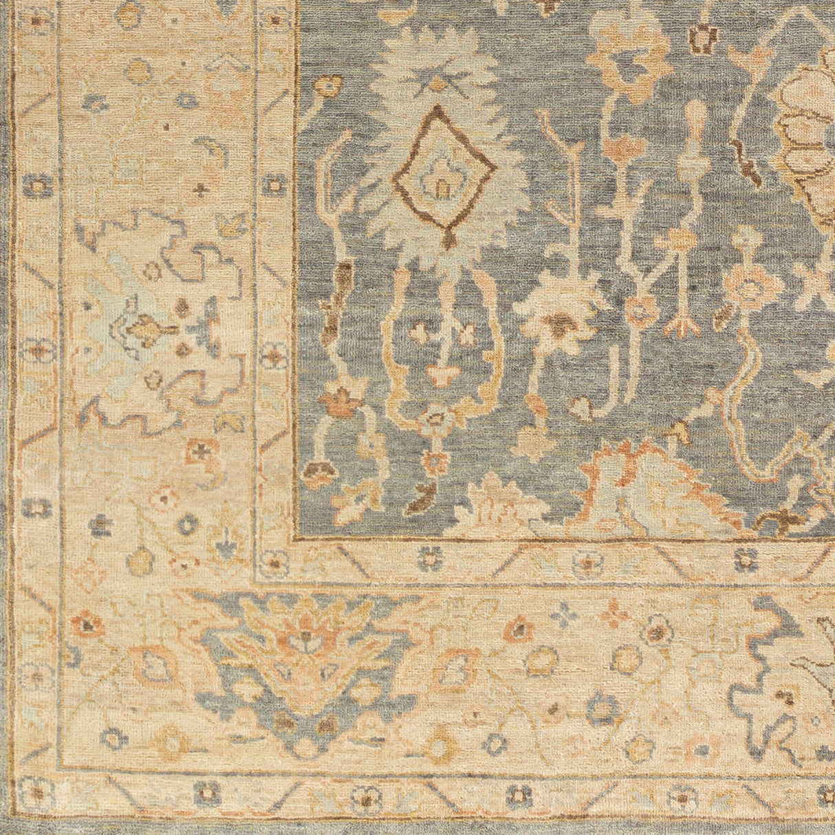 Surya Normandy Noy-8007 Teal, Medium Gray, Cream, Light Gray Rugs.