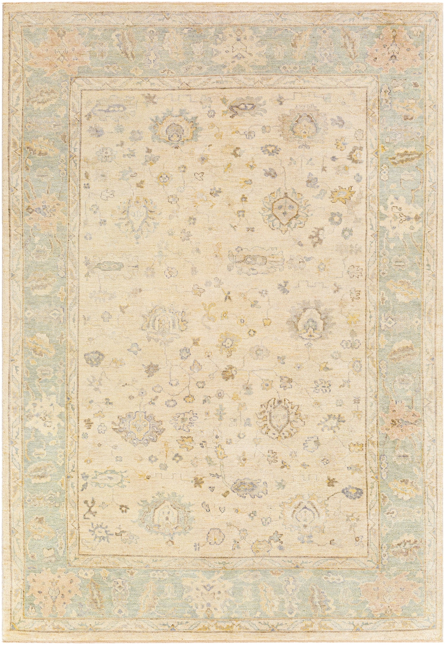 Surya Normandy Noy-8010 Seafoam, Cream, Dark Brown, Tan Rugs.