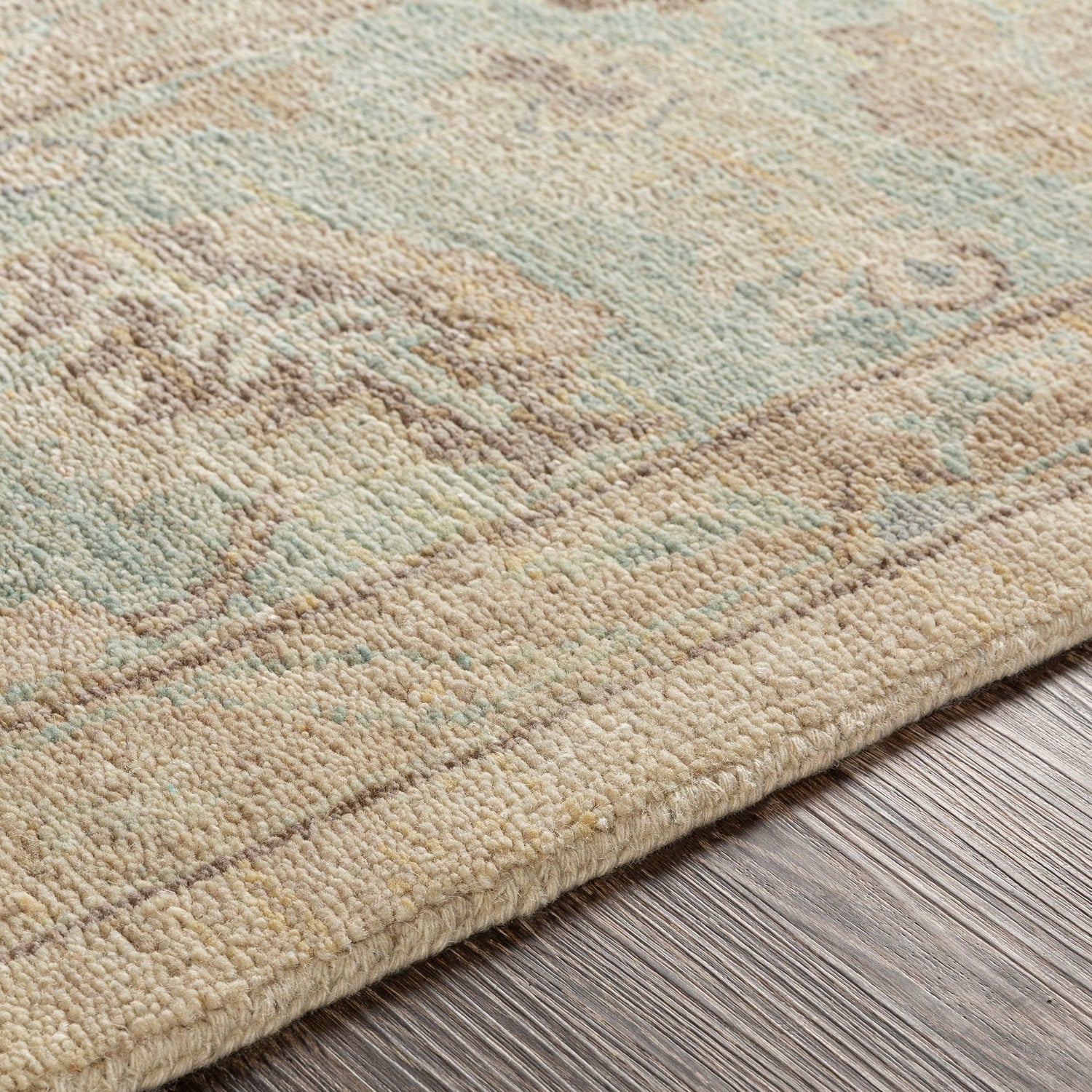 Surya Normandy Noy-8010 Seafoam, Cream, Dark Brown, Tan Rugs.