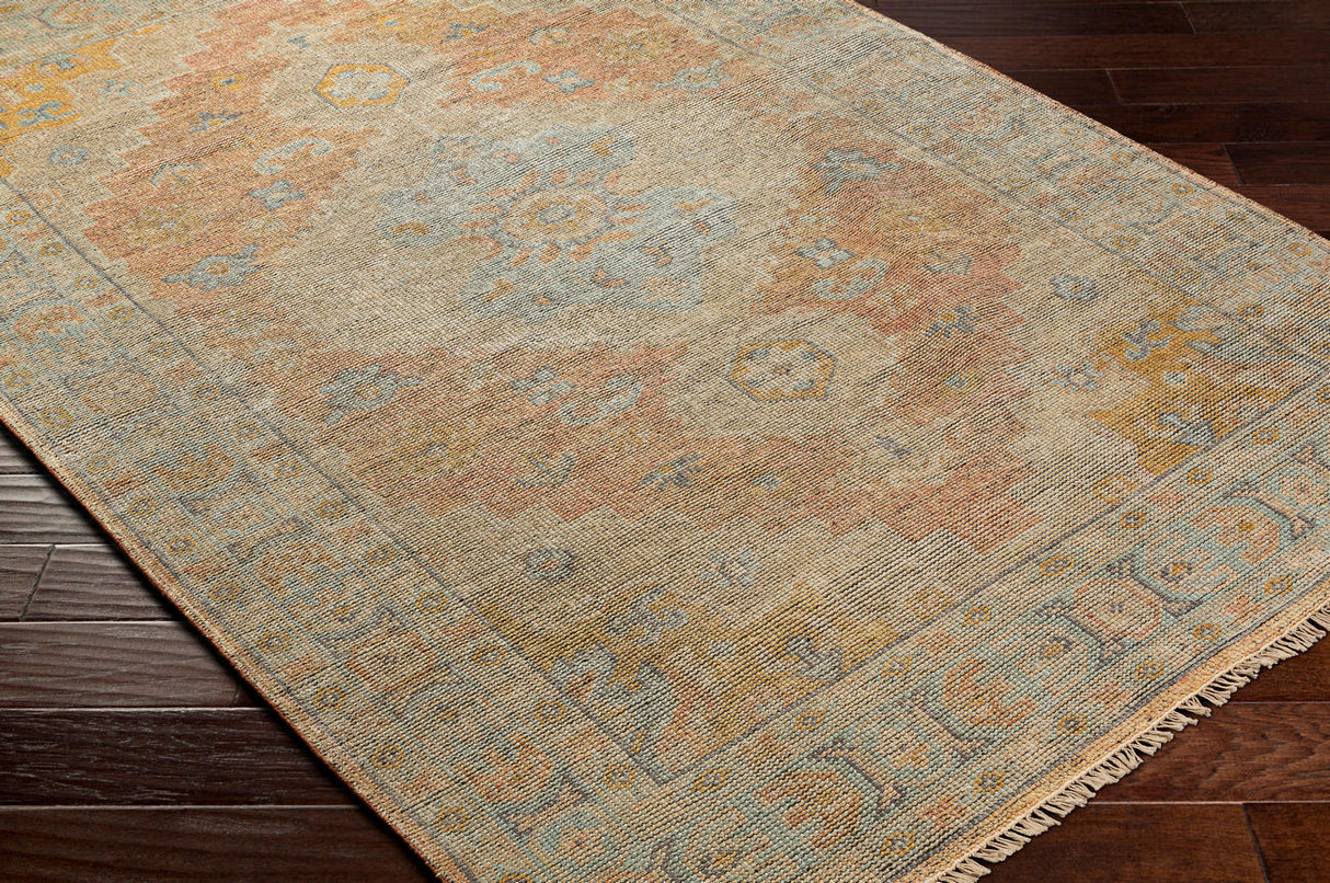 Surya Nirvana Nvn-2301 Dusty Coral, Mustard, Beige, Medium Gray Rugs.