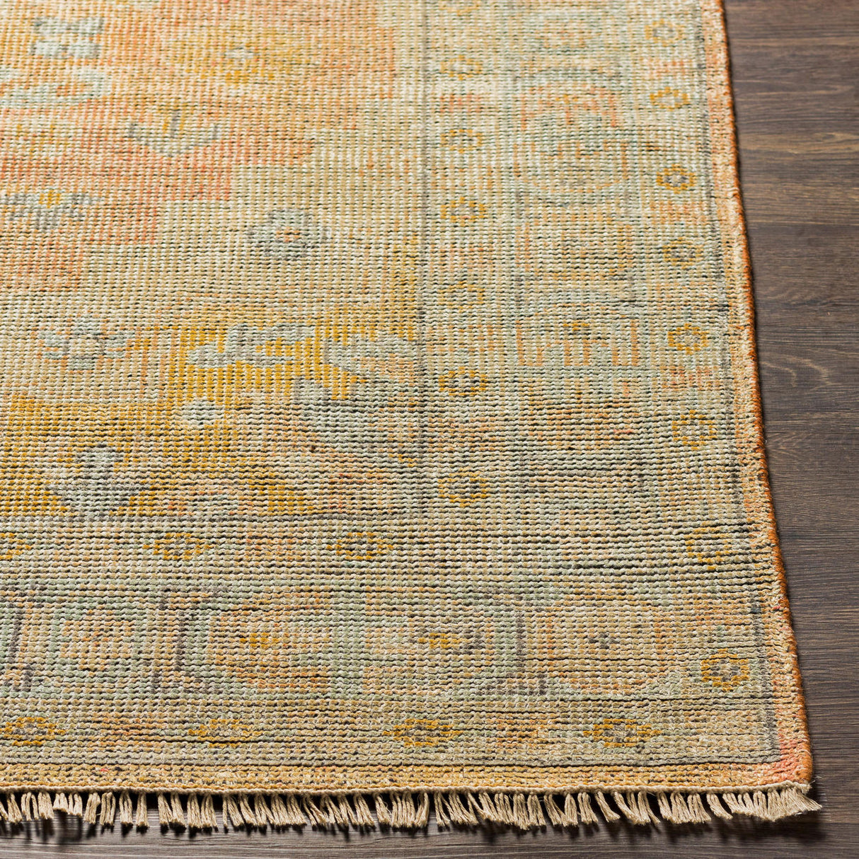 Surya Nirvana Nvn-2301 Dusty Coral, Mustard, Beige, Medium Gray Rugs.