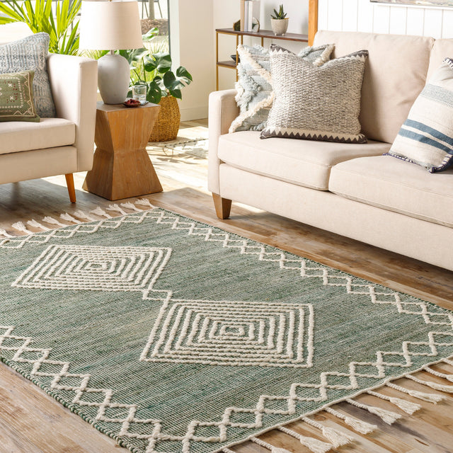 Surya Norwood Nwd-2305 Dark Green, Cream Rugs.