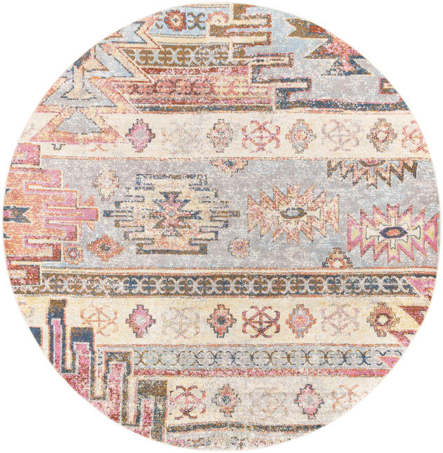 Surya New Mexico Nwm-2311 Light Gray, Burnt Orange, Bright Orange, Denim Rugs.