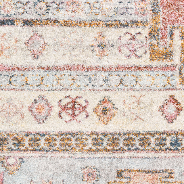 Surya New Mexico Nwm-2311 Light Gray, Burnt Orange, Bright Orange, Denim Rugs.
