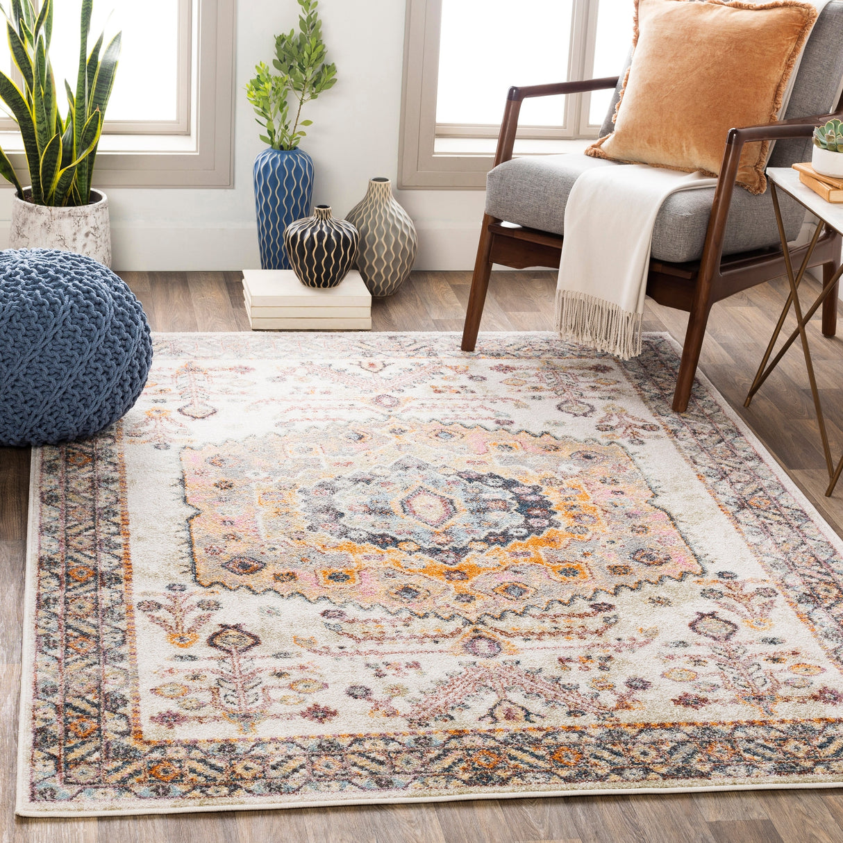Surya New Mexico Nwm-2312 Bright Orange, Burnt Orange, Bright Purple, Khaki Rugs.