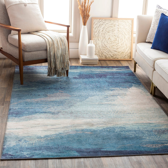 Surya Olivia Olv-2300 Aqua, Bright Blue, Charcoal, Cream Rugs.