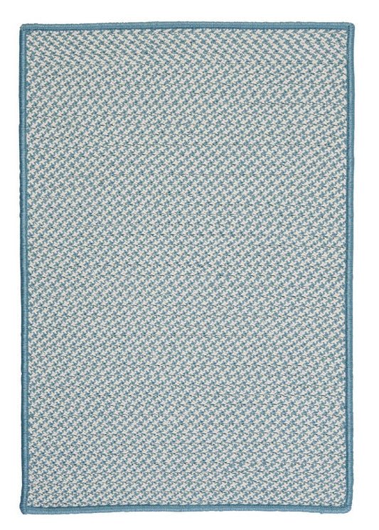 Colonial Mills Outdoor Houndstooth Tweed Ot56 Sea Blue / Blue Bordered Area Rug