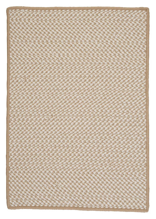 Colonial Mills Outdoor Houndstooth Tweed Ot89 Cuban Sand / Neutral Bordered Area Rug