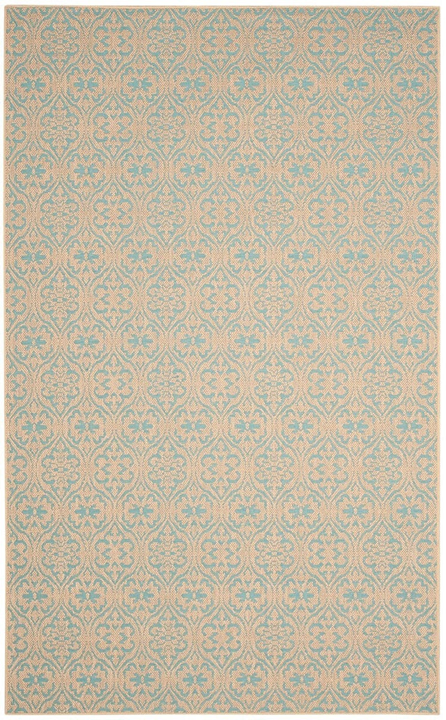 Safavieh Palm Beach Pab511A Natural / Turquoise Rugs.