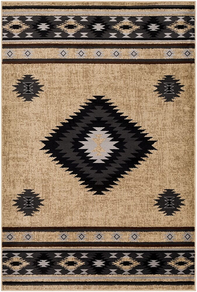 Surya Paramount Par-1096 Black, Charcoal, Medium Gray, Khaki Rugs.
