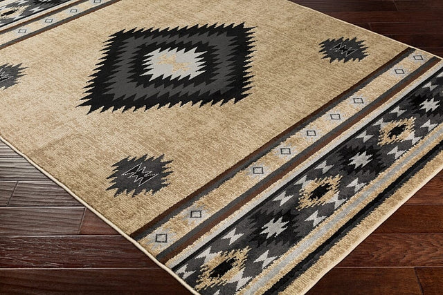 Surya Paramount Par-1096 Black, Charcoal, Medium Gray, Khaki Rugs.