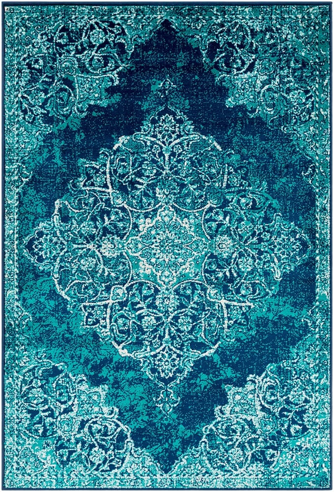Surya Paramount Par-1098 Teal, Dark Blue, Aqua, Cream Rugs.