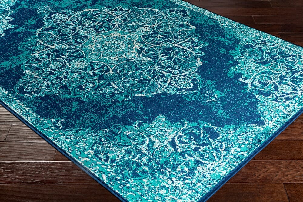 Surya Paramount Par-1098 Teal, Dark Blue, Aqua, Cream Rugs.
