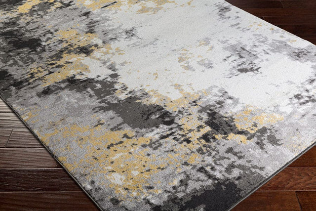 Surya Pepin Pei-1011 Charcoal, Black, Mustard, Cream Rugs.