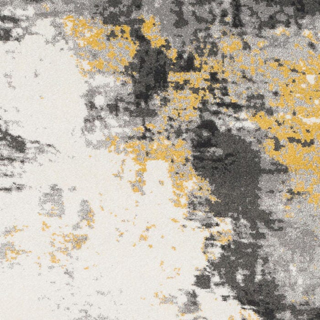 Surya Pepin Pei-1011 Charcoal, Black, Mustard, Cream Rugs.