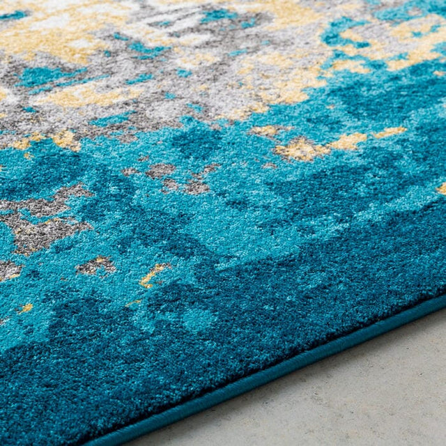 Surya Pepin Pei-1012 Aqua, Bright Blue, Mustard Rugs.