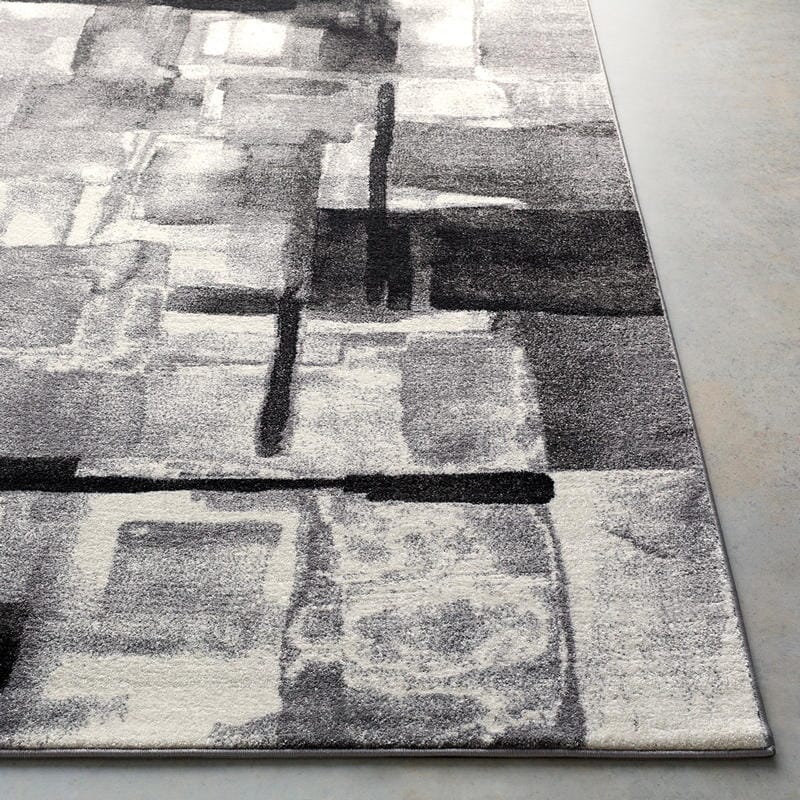 Surya Pepin Pei-1019 Black, Medium Gray, Cream Rugs.