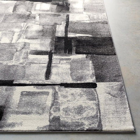 Surya Pepin Pei-1019 Black, Medium Gray, Cream Rugs.