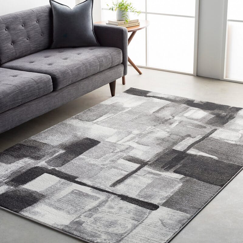 Surya Pepin Pei-1019 Black, Medium Gray, Cream Rugs.