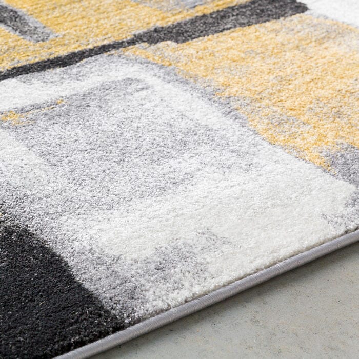 Surya Pepin Pei-1020 Black, Medium Gray, Mustard, Cream Rugs.