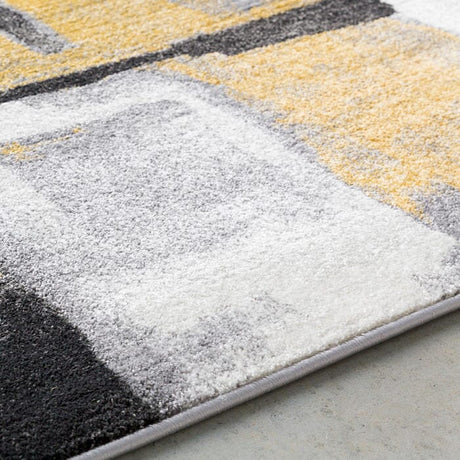 Surya Pepin Pei-1020 Black, Medium Gray, Mustard, Cream Rugs.