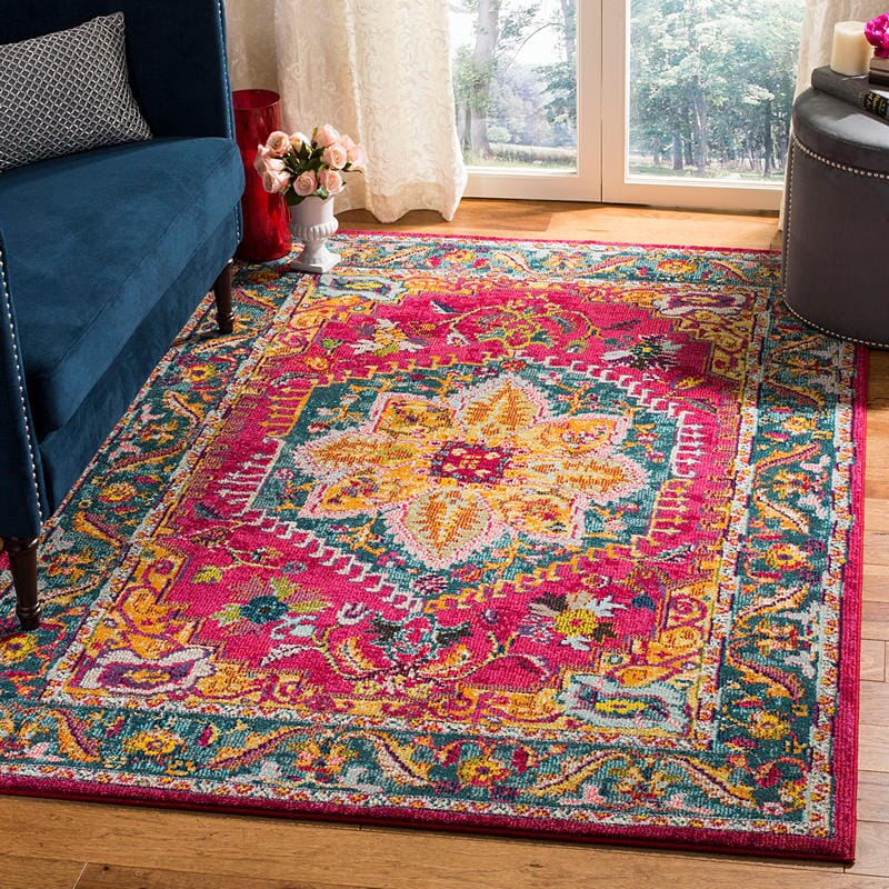 Safavieh Phoenix Phx153R Fuchsia/Blue Rug.