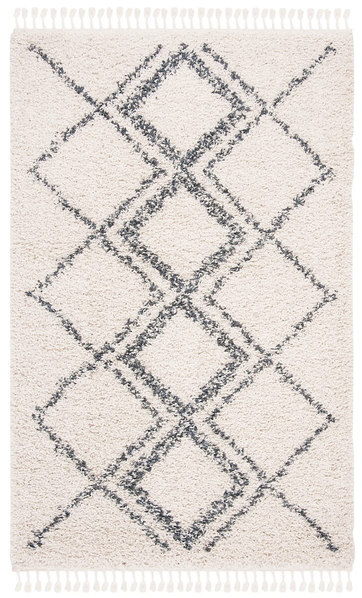 Safavieh Pro Lux Shag Plx432A Cream / Blue Rugs.